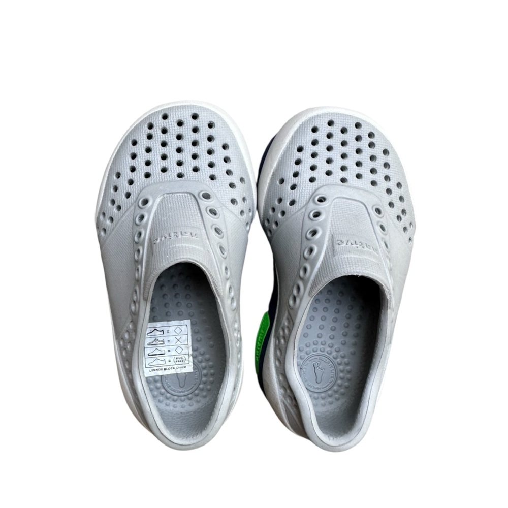 Native Kids Lennox Slip On Sporty Grey/lime Block Size Toddler‎ C5